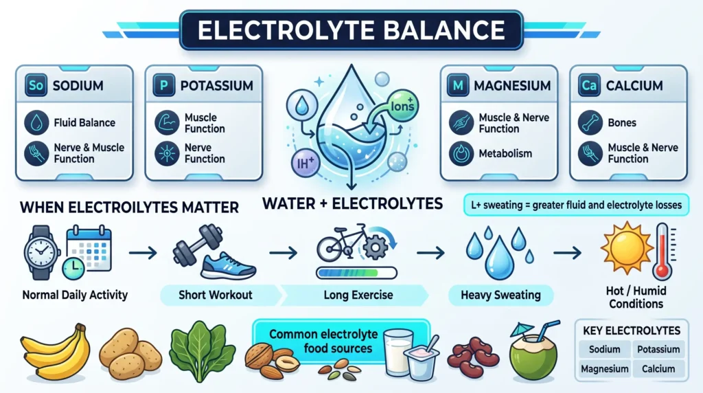 Electrolyte Calculator guide showing sodium potassium magnesium calcium and hydration