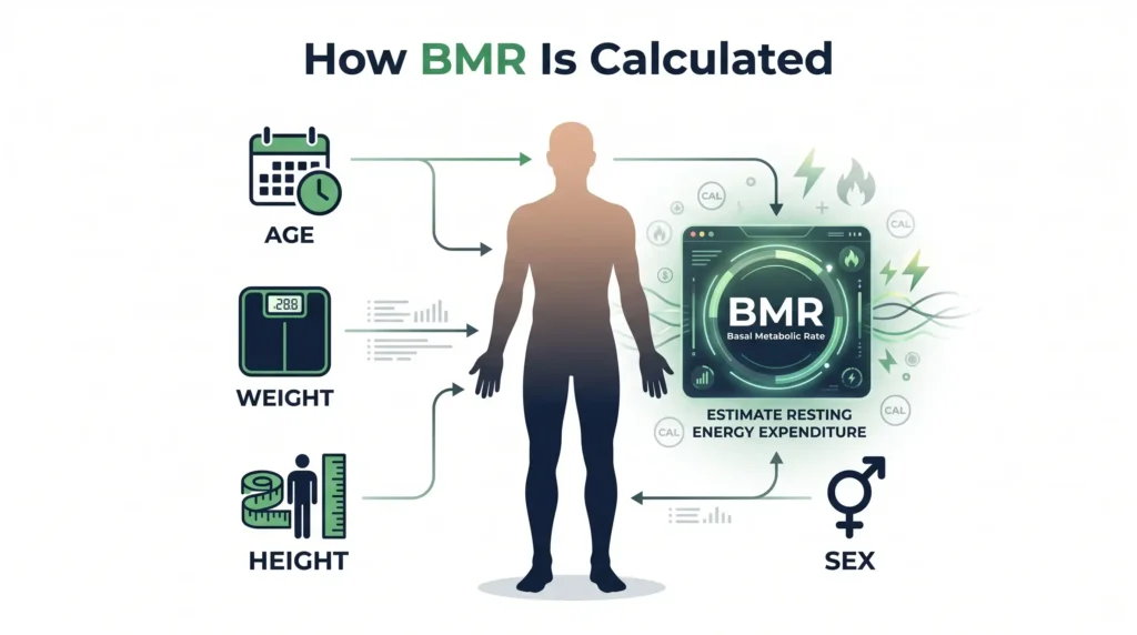 How BMR is calculated using age weight height and sex