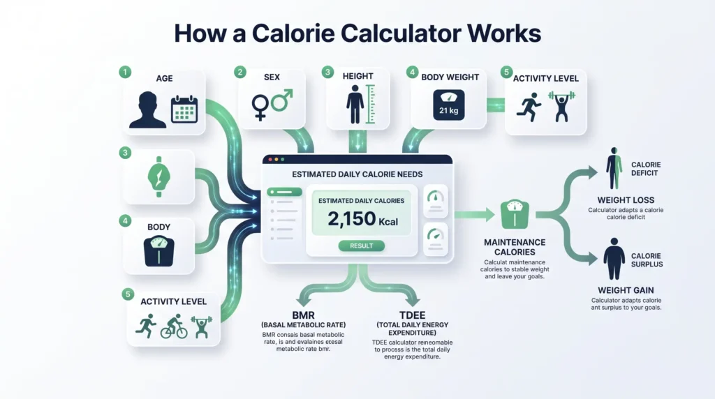 How a Calorie Calculator estimates daily calorie needs