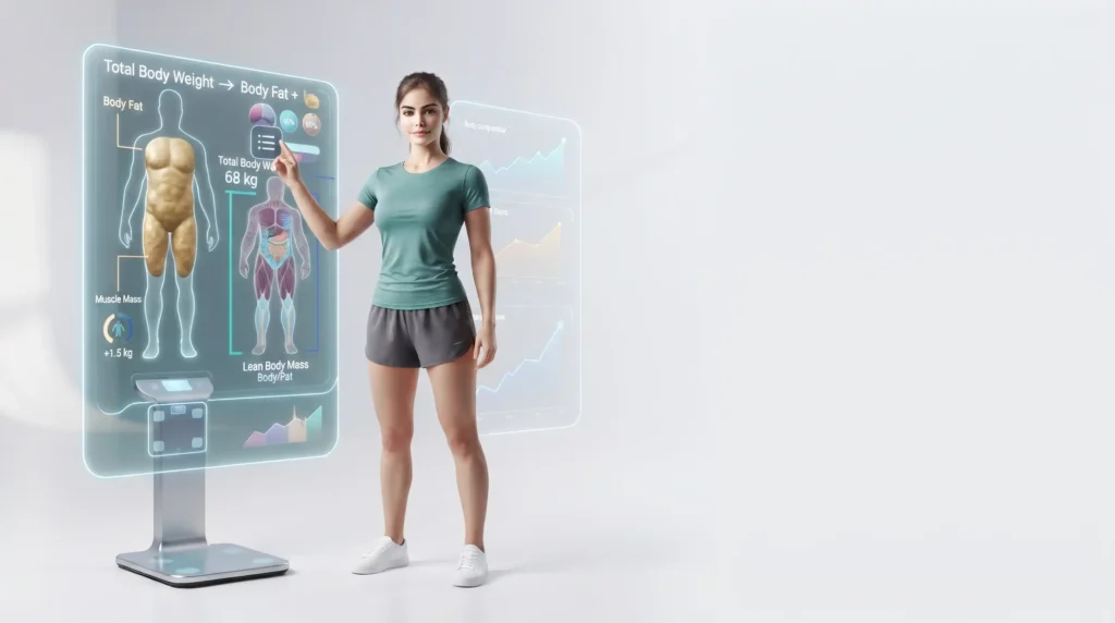 Lean body mass calculation showing body fat and non-fat body weight