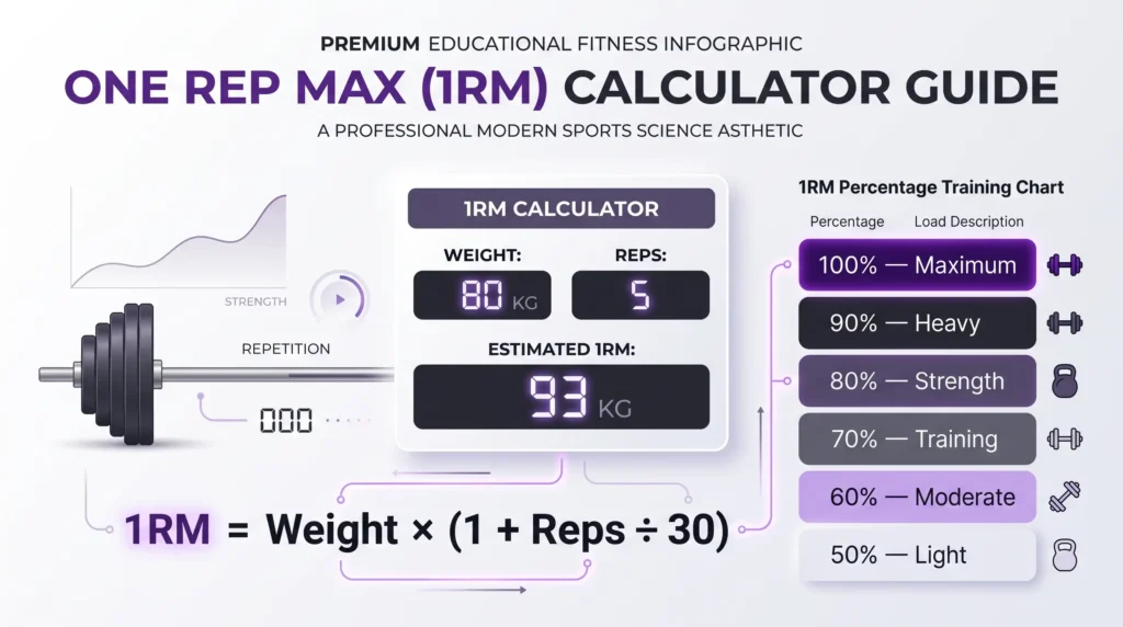 One Rep Max calculation using weight and repetitions