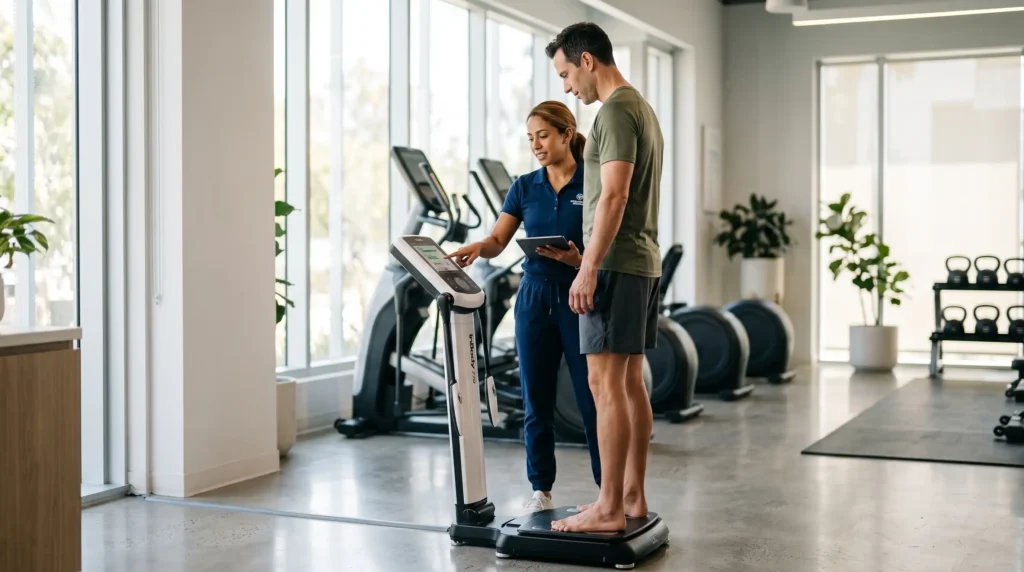 Body composition assessment for FFMI and body fat percentage