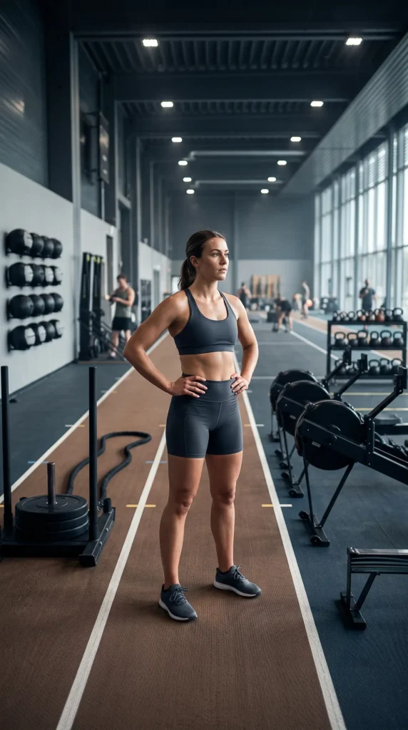 thlete preparing for a first HYROX fitness race