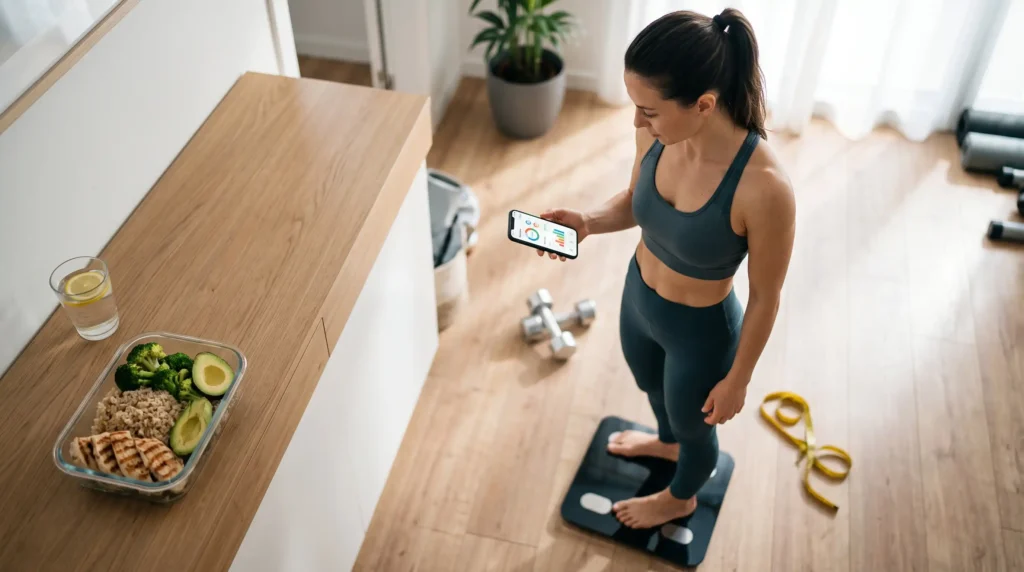 tracking weight and calorie progress for muscle gain