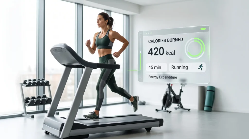 Calories Burned Calculator showing calories burned during exercise