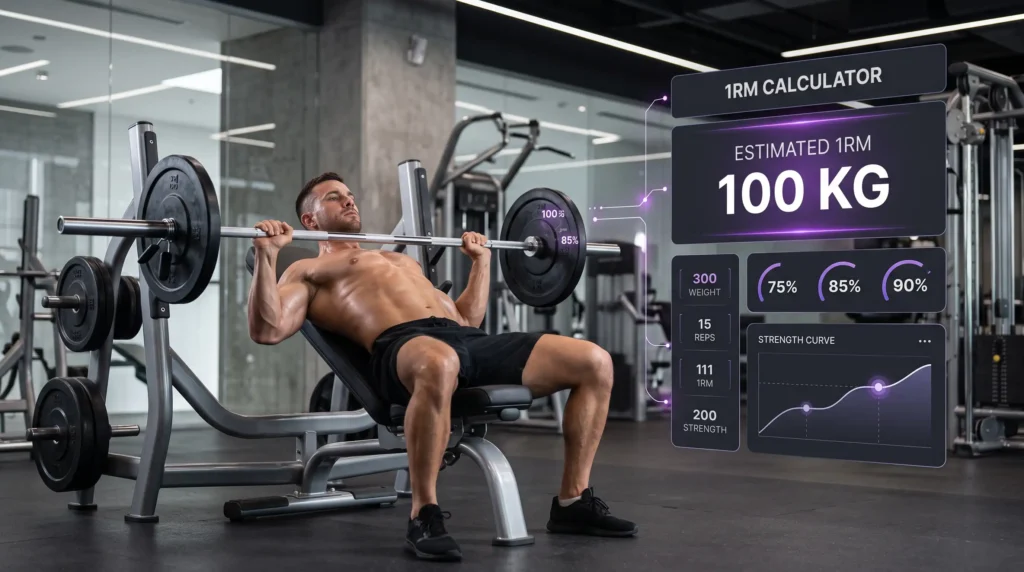One Rep Max Calculator showing estimated 1RM strength