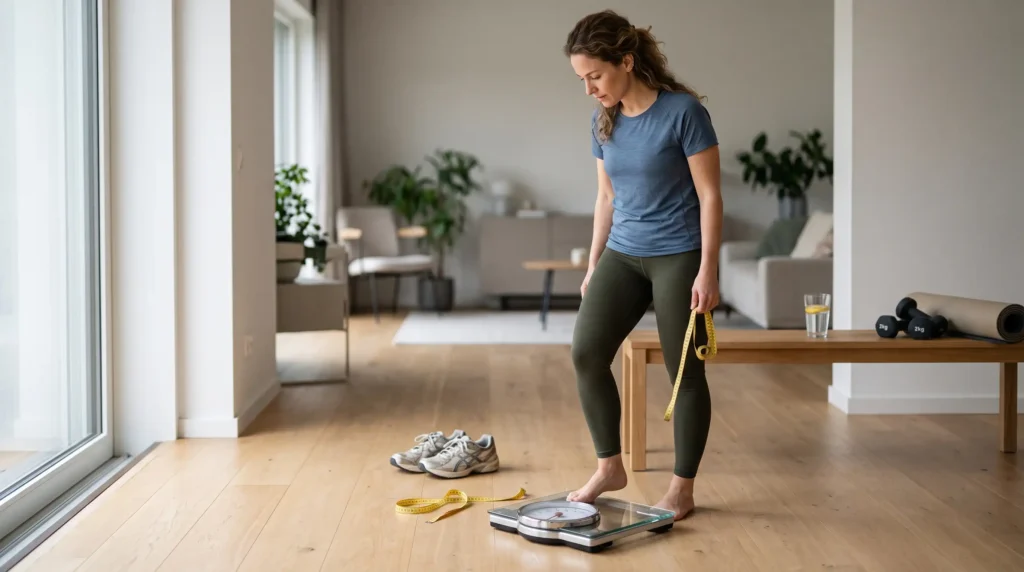Healthy adult considering a healthy weight for their height